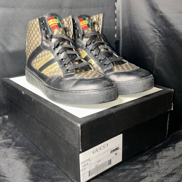 Gucci x Dapper Dan High-Top Sneakers – Black/Gold Monogram - Picture 2 of 11
